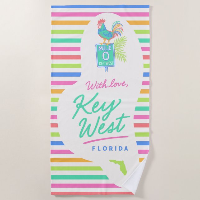 Toalla De Playa With Love Key West Towel (Anverso)