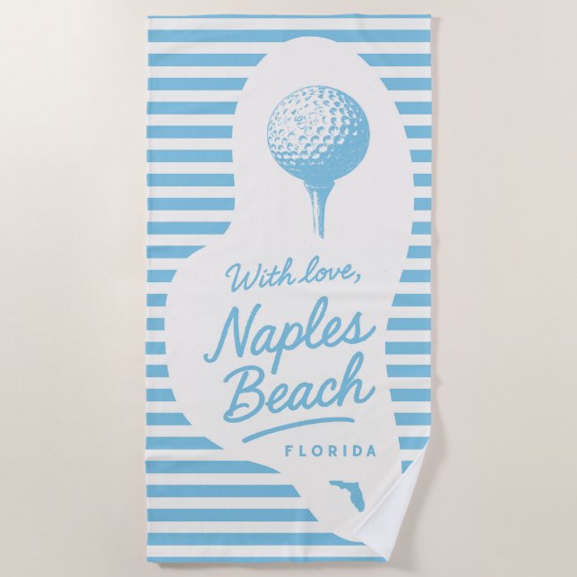 Toalla De Playa With Love Naples Beach Golf Tee Towel (Anverso)
