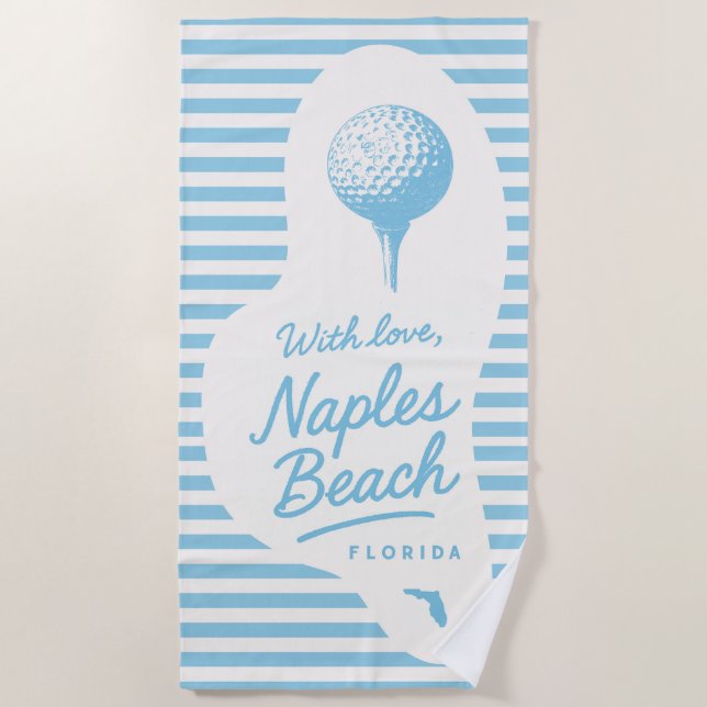 Toalla De Playa With Love Naples Beach Golf Tee Towel (Anverso)