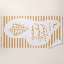 Toalla de playa With Love Sanibel Island Junonia