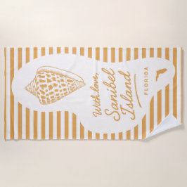 Toalla de playa With Love Sanibel Island Junonia
