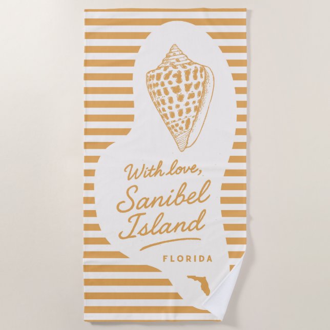 Toalla De Playa With Love Sanibel Island Junonia Beach Towel (Anverso)