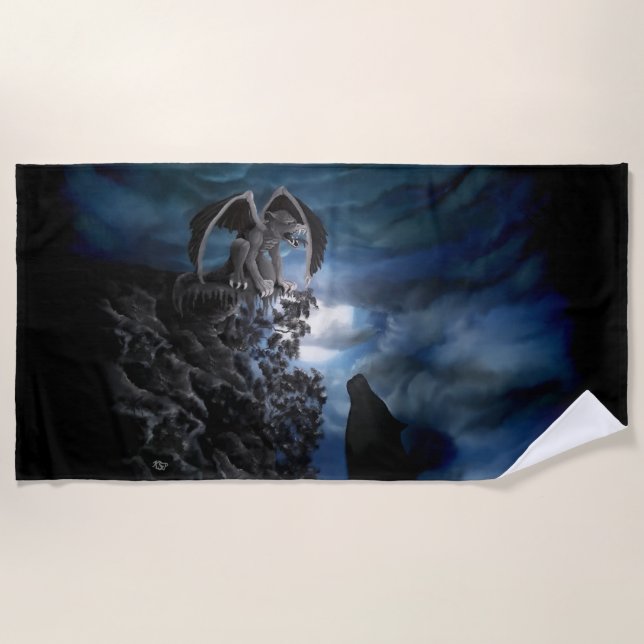 Toalla De Playa Wolf Moon - Wolf con Golem (Anverso)
