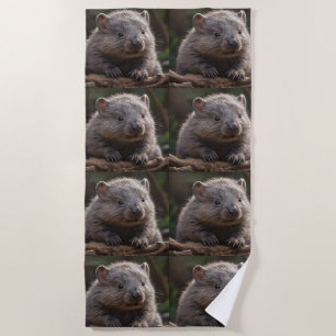 Toalla De Playa Wombat, un bebé australiano moreno,