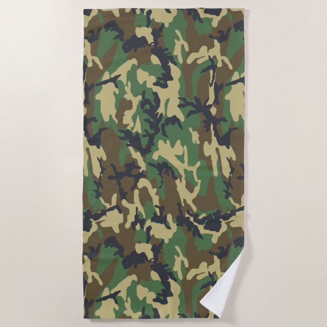 Toalla De Playa Woodlands Camouflage Outdoorsman Gift (Anverso)