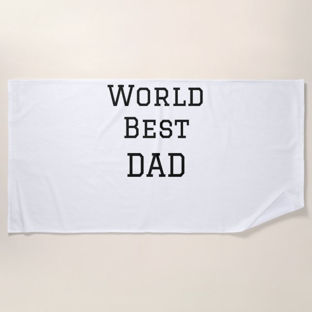 Toalla De Playa World best DAD PADRE añadir nombre de texto deport (Anverso)