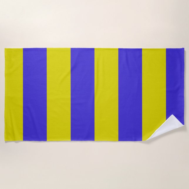Toalla De Playa Yellow and Blue Striped (Anverso)