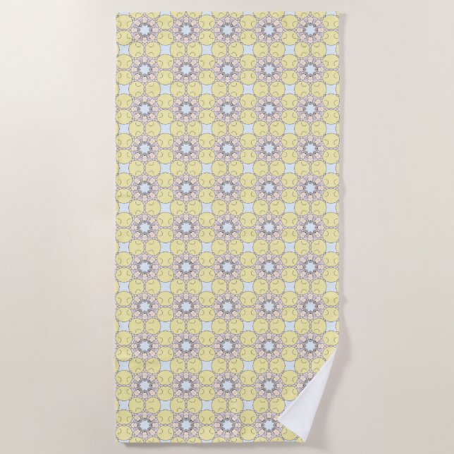 Toalla De Playa Yellow, blue and gray geometric patterned  (Anverso)