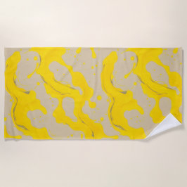 Toalla De Playa Yellow Organic Abstract