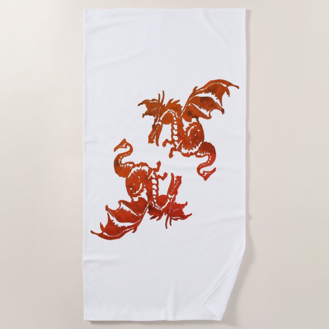 Toalla De Playa Yin Yang Dragons (Anverso)