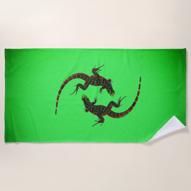 Toalla De Playa Yin Yang Lizards (Anverso)