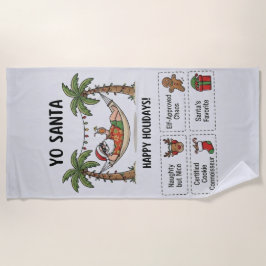 Toalla De Playa Yo Santa Funny Summer Christmas Tropical Holiday