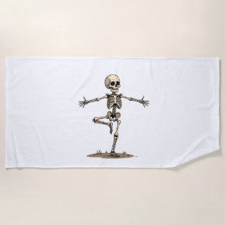 Toalla De Playa Yoga Skeleton - Divertida camiseta de fitness Hall