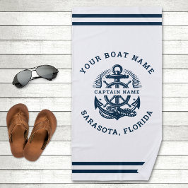 Toalla De Playa Your Name of Boat Anchor