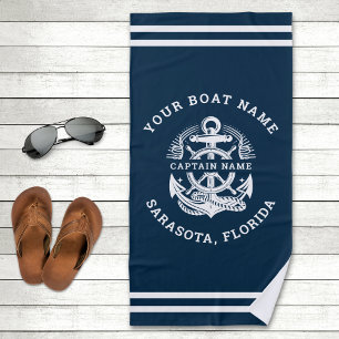 Toalla De Playa Your Name of Boat Anchor 