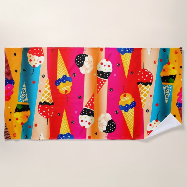 Toalla De Playa Yummy Ice Cream (Anverso)