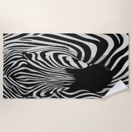 Toalla De Playa Zebra Close-Up Black and White Art