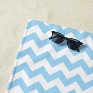 Toalla De Playa Zigzag Azul, Chevron Azul, Patrón Geométrico