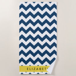 Toalla De Playa Zigzag azul de la marina, protector azul de la mar