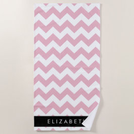 Toalla De Playa Zigzag Rosado, Chevron Rosa, Patrón De Ondas, Su N