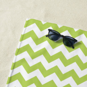 Toalla De Playa Zigzag verde, Chevron verde, patrón geométrico