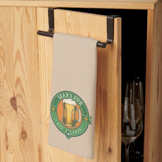 Toalla de pub irlandesa personalizada - pañuelo de (Pliegue de tercios)