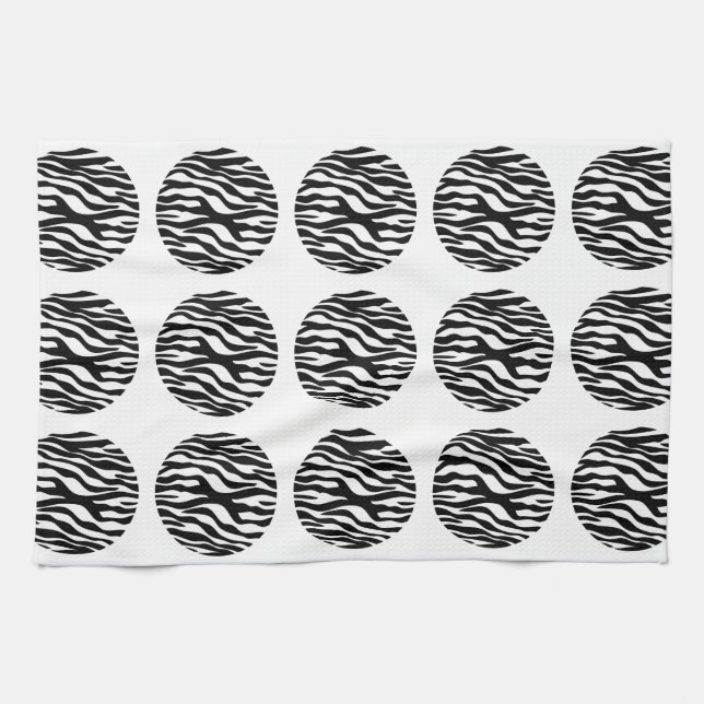 Toalla de puntos de polka de impresión de cebra (Horizontal)