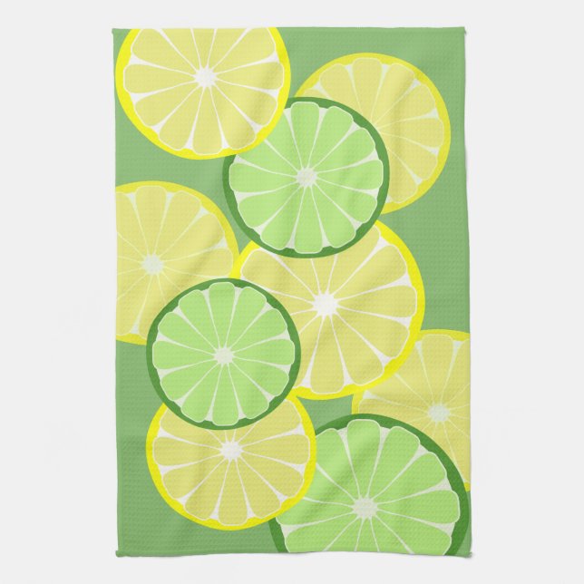 Toalla de regalo de limones limas cocina (Vertical)