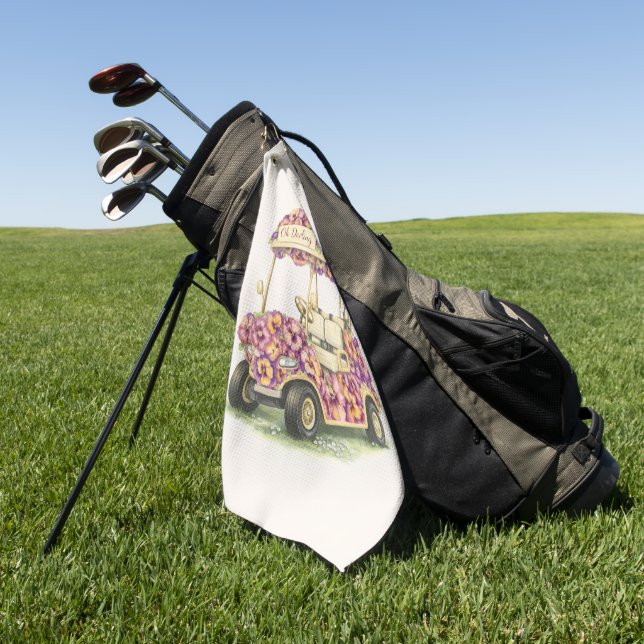 Toalla de regalo para carrito de golf floral (Verde)
