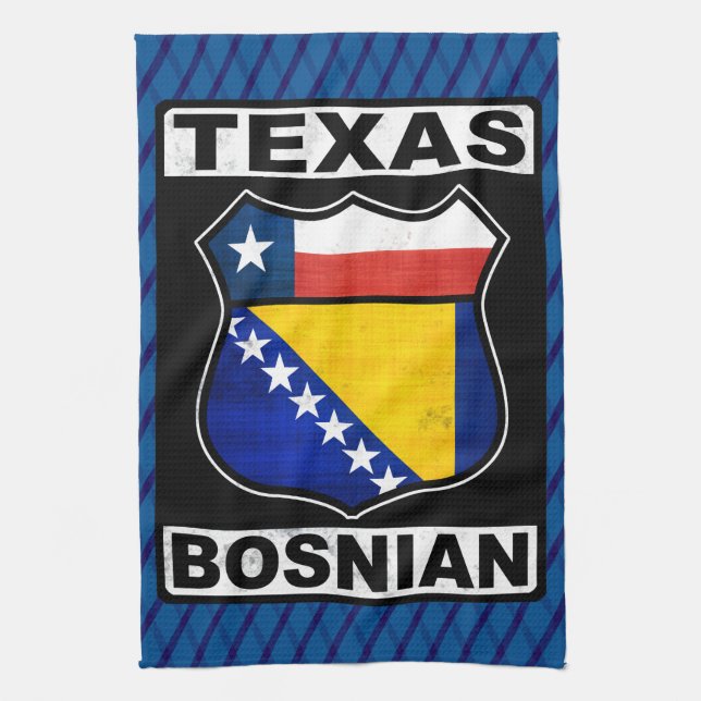 Toalla de Rótulo bosnio-estadounidense de Texas (Vertical)