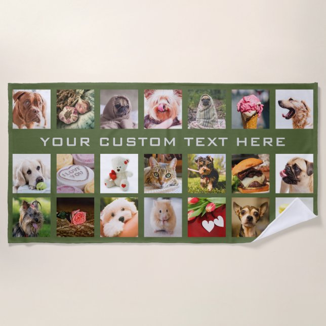 Toalla de SU playa de encargo de las FOTOS y del (Anverso)