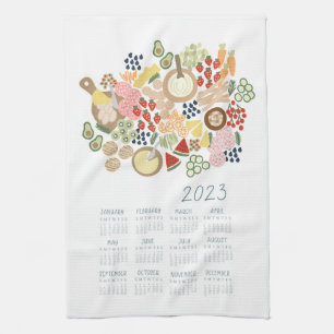 Toalla de Té 2023 Calendario Comida Cocina De Aman