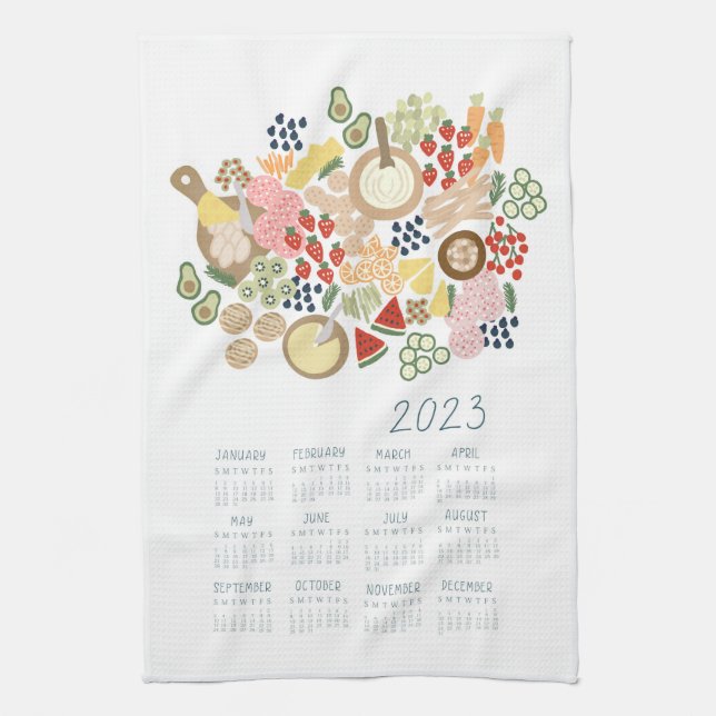 Toalla de Té 2023 Calendario Comida Cocina De Aman (Vertical)