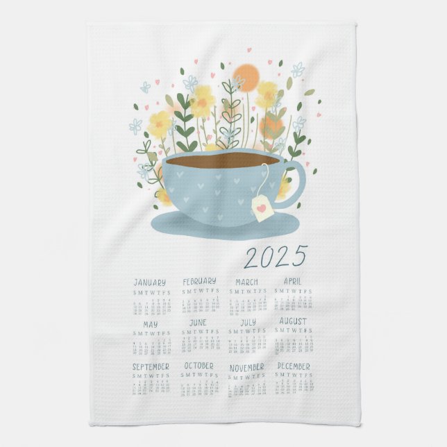 Toalla de té 2025 Calendario Decoración de cocina  (Vertical)
