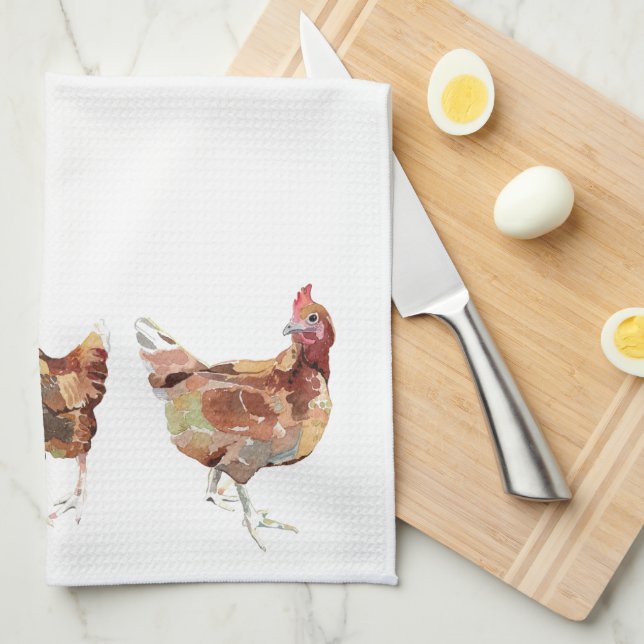 Toalla de té - 3 Pollos Cocina Francesa (Doblado Cuarto)