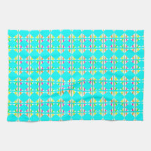 Toalla de té abstracta naranja brillante, verde, b