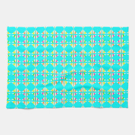 Toalla de té abstracta naranja brillante, verde, b