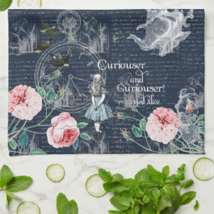 Toalla de té azul rosa de Alicia Curioser Wonderla