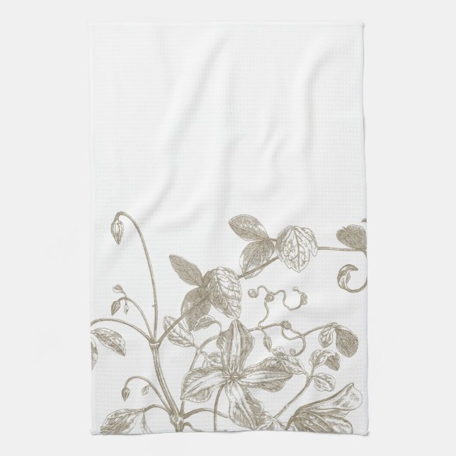 Toalla de té botánica de la vid floreciente (Vertical)