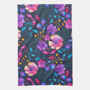 Toalla de té botánica floral de la cocina de Fluro