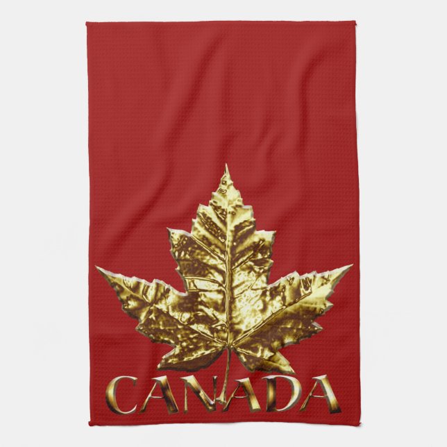 Toalla de té Canada Souvenir Towel oro (Vertical)