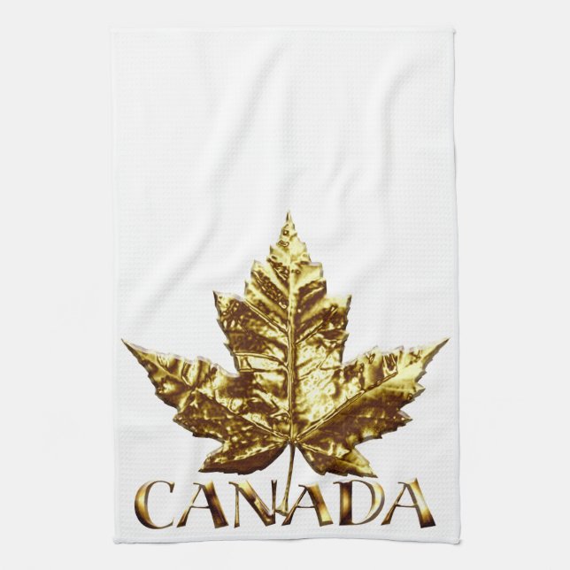 Toalla de té Canada Souvenir Towel oro (Vertical)