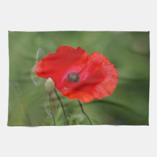Toalla de té con amapola