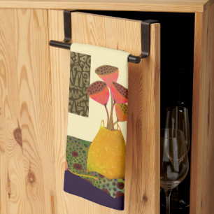 Toalla de té con cocina floral de vida fija