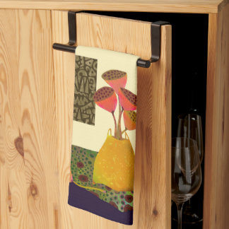 Toalla de té con cocina floral de vida fija