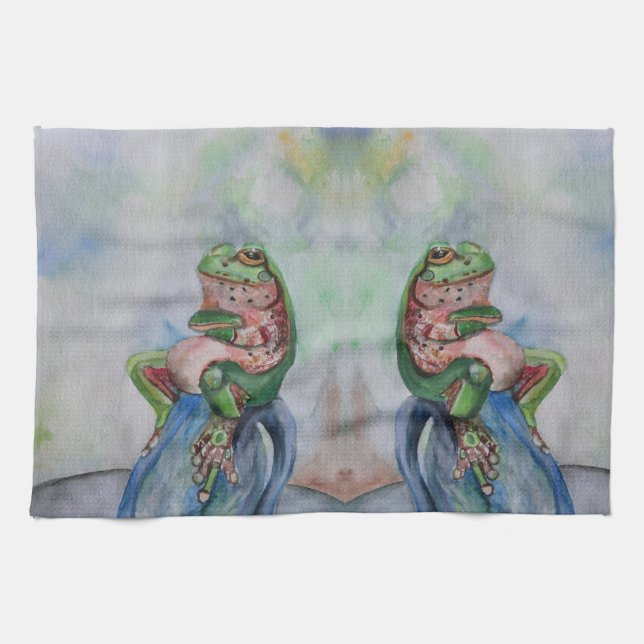 Toalla de té con dibujo de guardador de semillas d (Horizontal)