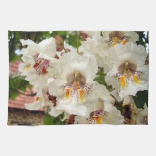 Toalla de té con flores de árbol de jugo indio