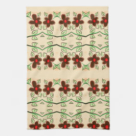 Toalla De Té Con Marrón Rojo Y Chocolate