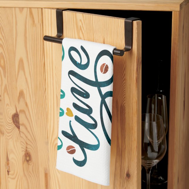 Toalla de té con mensaje de hora del café (Pliegue de tercios)