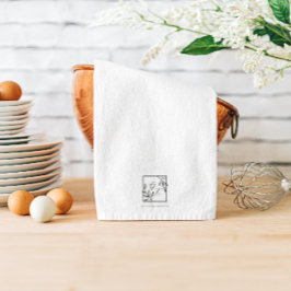 Toalla de té con monograma atemporal | Crest Botán